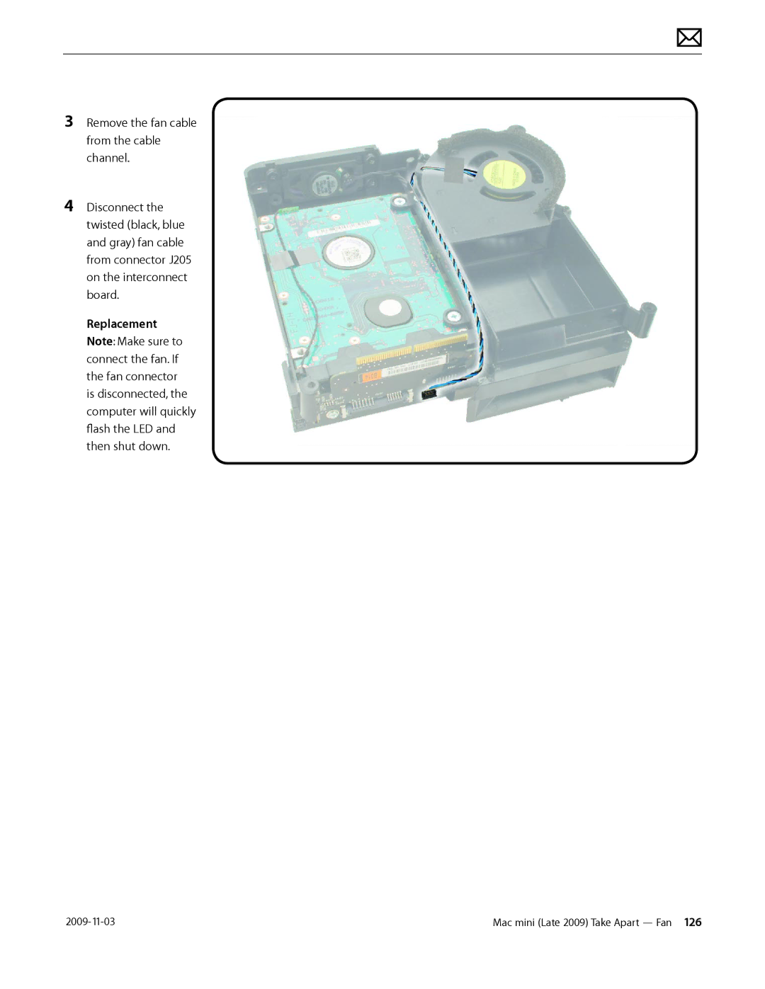 Apple LATE 2009 manual Mac mini Late 2009 Take Apart Fan  